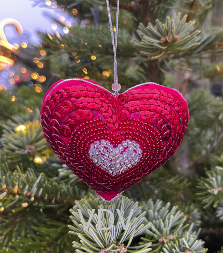 ТН-0694 Набір для вишивання бісером та паєтками, Іграшка "Сердце" 10х9 см