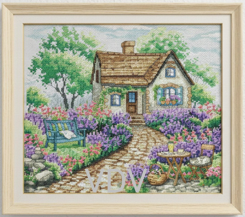 М-0367 "Будинок в лаванді" (набір для вишивання муліне ДМС) 25х22 см