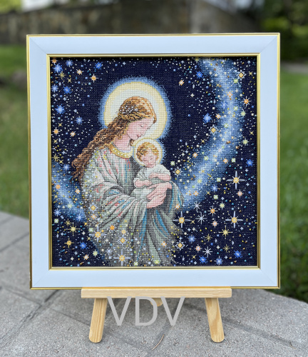 М-0304 "Материнське благословення" (набір для вишивання муліне ДМС) 31х31 см. Вишивка Мадонна.