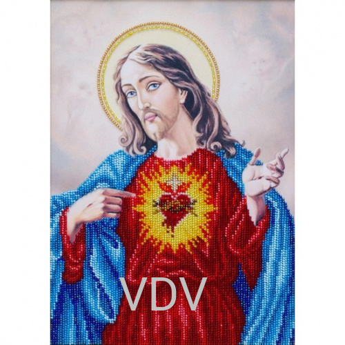 Т-1098 "Священне серце Ісуса" (схема для вишивання бісером) 21х30 см