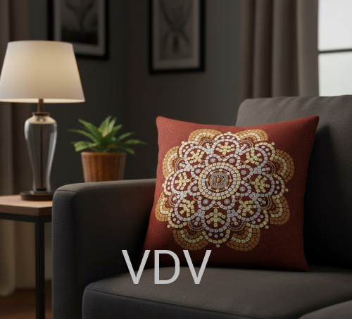 ТН-0741-1 Декоративна подушка (набір для виготовлення бісером та паєтками) 36x36 см