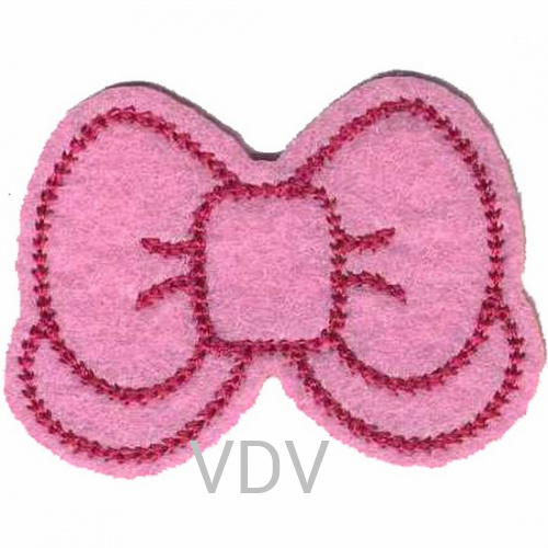  Термоаплікація клейова "Бант рожевий" 50х35 мм (уп. 5 шт) ТА-7001