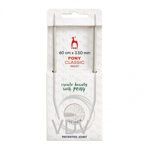 48607 Спиці Pony (Індія) 60 см- 3.5 мм кругові алюмінієві (5 блістерів)
