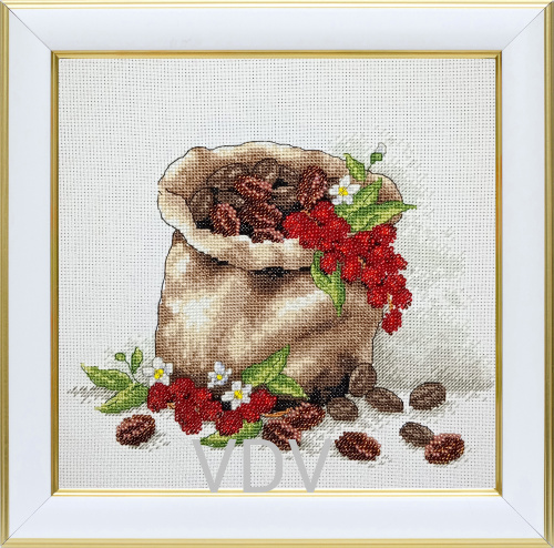 КВ М-0314 "Кава" (вишита картина муліне ДМС) 20х20 см