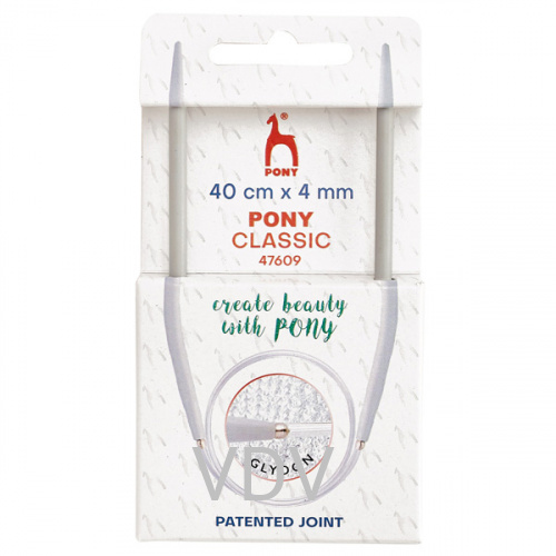 47609 Спиці Pony (Індія) 40 см- 4.0 мм кругові алюмінієві (5 блістерів)