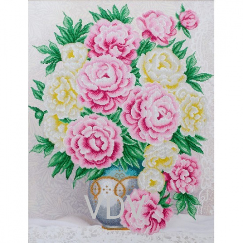 КВ Т-1177 "Вінтажний букет"  (вишита картина бісером Preciosa (Чехія) 50x65 см