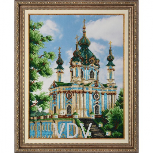 КВ Т-0693 "Андріївська церква" (вишита картина бісером Preciosa (Чехія) 32х41 см