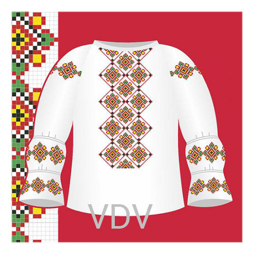 СД1-032 Схема для вишивання сорочки-вишиванки для дівчинки ВДВ (92-116 cм) паперова