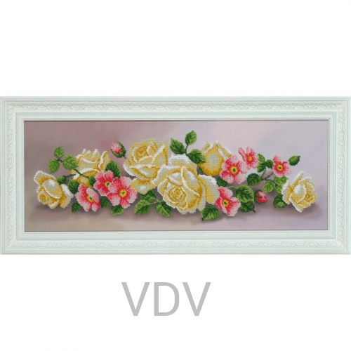 КВ Т-0575 "Квіткові барви" (вишита картина бісером Preciosa (Чехія) 60.5x22 см