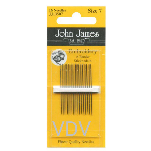 JJ13507 Голка вишивальна №7 (1 блістер х 16 голок) JohnJames (Англія)