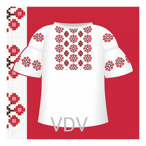 СД2-033 Схема для вишивання сорочки-вишиванки для дівчинки ВДВ (92-116 cм) паперова