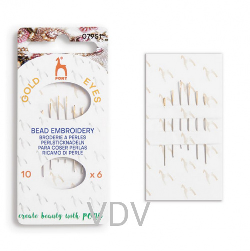 07951 Голка Pony (Індія) бісерна №10 6 шт (5 блістерів)