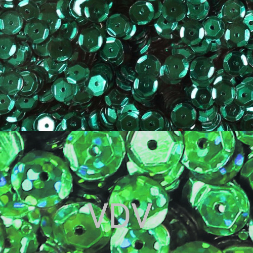 Паєтки (Дубаї) шестигранні 6 мм Мікс 13 (Зелена бірюза) (10 уп. по 5 г)