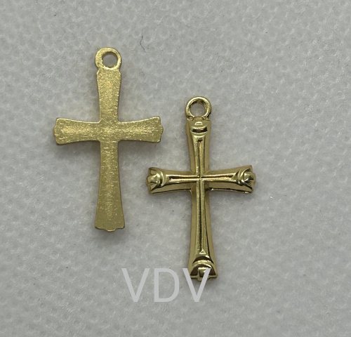 FB-0066 Підвіска хрестик, 20 мм, із покриттям "золото" (уп.2 шт.) | Fabos