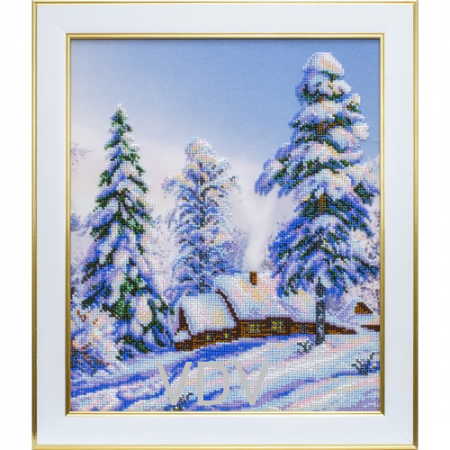 КВ Т-1278 "Сніжна зима"  (вишита картина бісером Preciosa (Чехія) 28х33 см