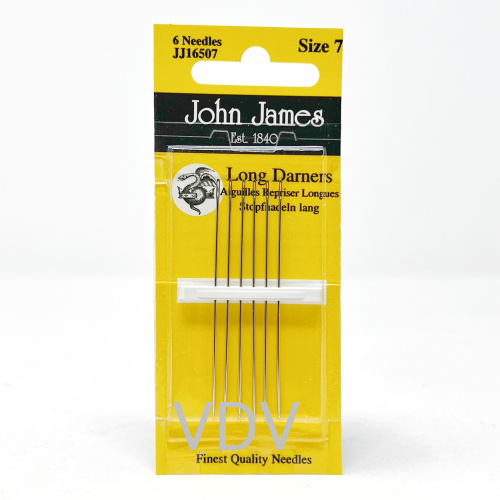 JJ16507 Голка для штопання довга №7 (1 блістер х 6 голок) JohnJames (Англія)
