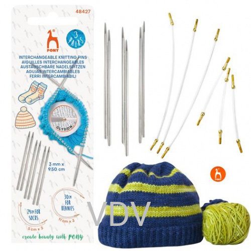 Спиці Pony (Індія) зі змінними наконечниками 48427 (1 блістер)