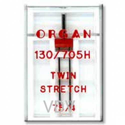Голка машинна Organ (Японія) Twin подвійна-стрейч №75/4,0 (1 шт)