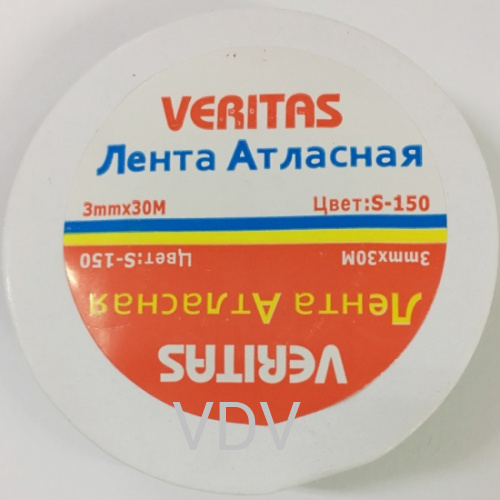 Стрічка Верітас (Україна) атласна для вишивки 30 м (ширина 3 мм)