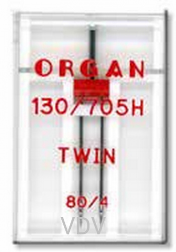 Наб. маш. голок Organ (Японія) Twin подвійна №80/4,0 (1 шт)