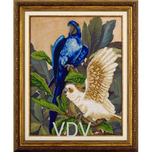 КВ Т-0614 "Папуги" (вишита картина бісером Preciosa (Чехія) 28х21 см